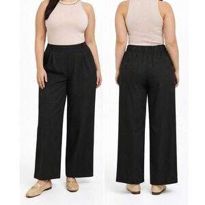 I Believe Womens Black Wide Leg Pleated Dress Pants High Waist AP1281-BLK Size L